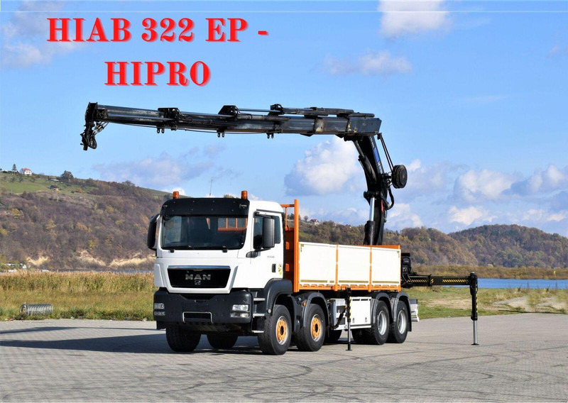 MAN TGS 35.440 * HIAB 322 EP-5HIPRO+FUNK / 8x4! - Dropside/ Flatbed truck, Crane truck: picture 1 MAN TGS 35.440 * HIAB 322 EP-5HIPRO+FUNK / 8x4! - Dropside/ Flatbed truck, Crane truck: picture 1