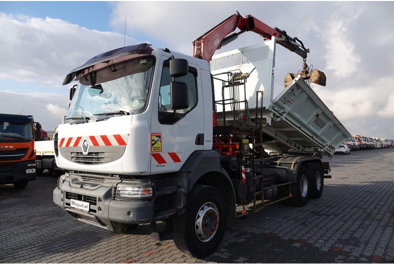 Renault KERAX 410 / 6x4 / WYWROTKA + HDS FASSI F150 / HYDROBURTA / BORDM - Tipper, Crane truck: picture 2 Renault KERAX 410 / 6x4 / WYWROTKA + HDS FASSI F150 / HYDROBURTA / BORDM - Tipper, Crane truck: picture 2
