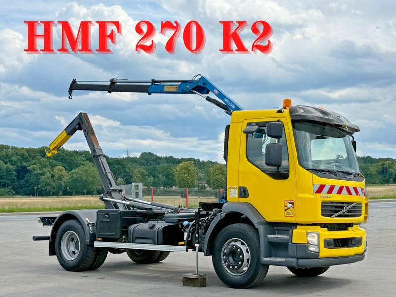 Volvo FL 240 * Abrollkipper * HMF 270 K2 * TOPZUSTAND - Hook lift truck, Crane truck: picture 1 Volvo FL 240 * Abrollkipper * HMF 270 K2 * TOPZUSTAND - Hook lift truck, Crane truck: picture 1