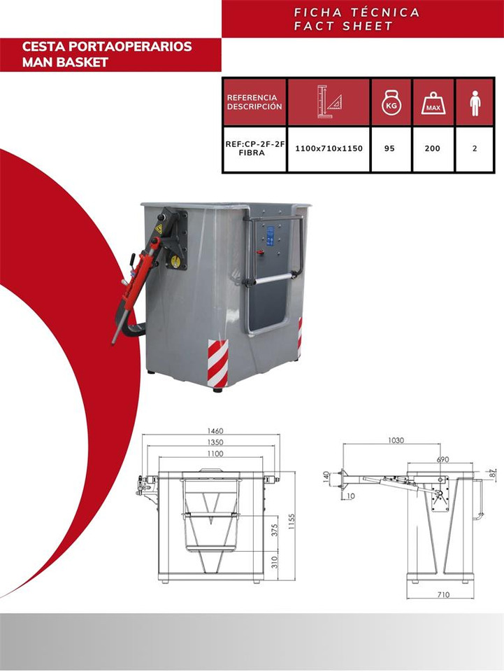 Fiber Man Basket CP-2F-2F - Attachment for Loader crane: picture 4 Fiber Man Basket CP-2F-2F - Attachment for Loader crane: picture 4