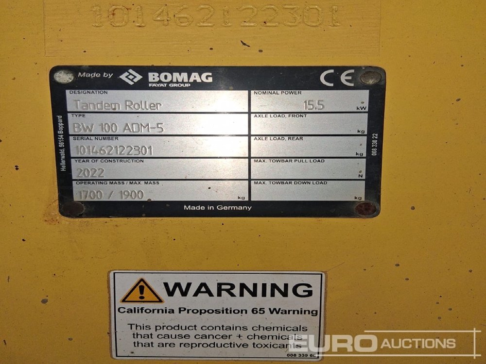 2022 Bomag BW100 ADM-5 - Roller: picture 5 2022 Bomag BW100 ADM-5 - Roller: picture 5