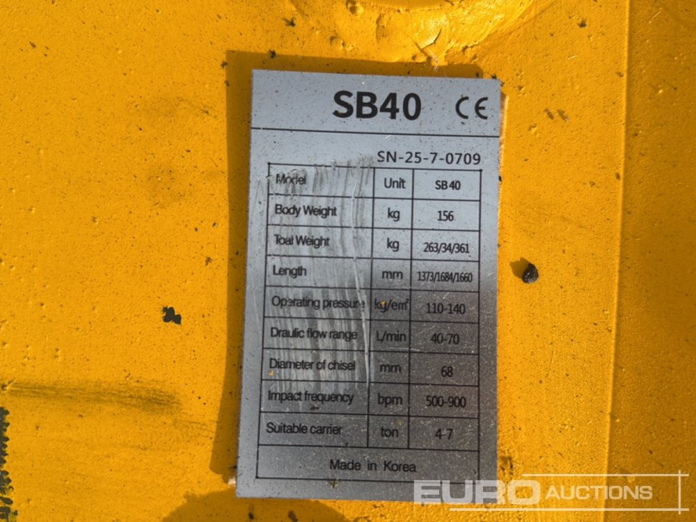 Unused Soosan SB40 - Hydraulic hammer: picture 5 Unused Soosan SB40 - Hydraulic hammer: picture 5