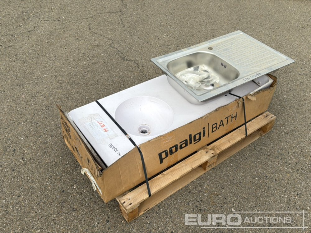 Washbasin Cabinet 100x48cm, Stainless Steel Kitchen Sink - Construction equipment: picture 1 Washbasin Cabinet 100x48cm, Stainless Steel Kitchen Sink - Construction equipment: picture 1