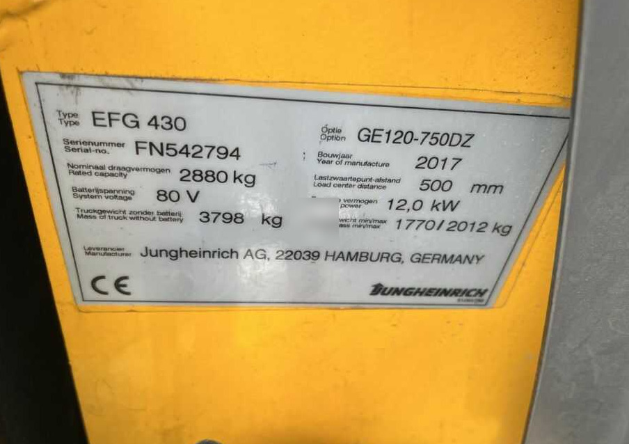 Jungheinrich EFG430 - Electric forklift: picture 4 Jungheinrich EFG430 - Electric forklift: picture 4