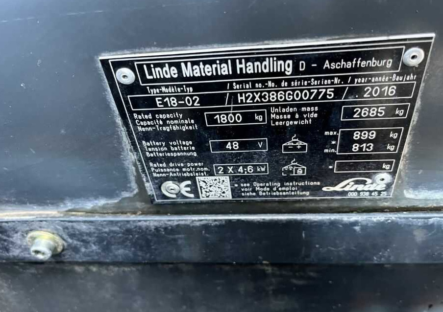 Linde E18-02 - Electric forklift: picture 4 Linde E18-02 - Electric forklift: picture 4