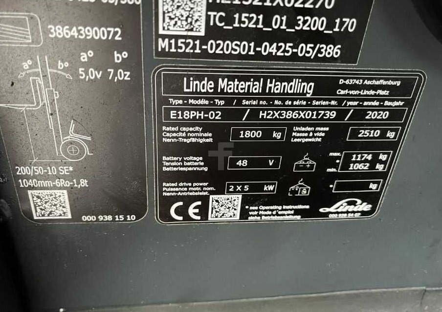 Linde E18PH-02 - Electric forklift: picture 4 Linde E18PH-02 - Electric forklift: picture 4