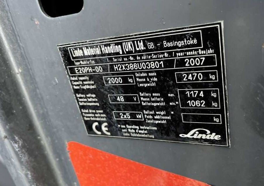 Linde E20PH - Electric forklift: picture 4 Linde E20PH - Electric forklift: picture 4