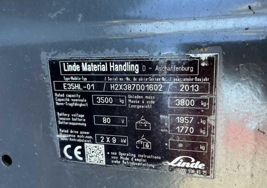 Linde E35HL-01 - Electric forklift: picture 4 Linde E35HL-01 - Electric forklift: picture 4