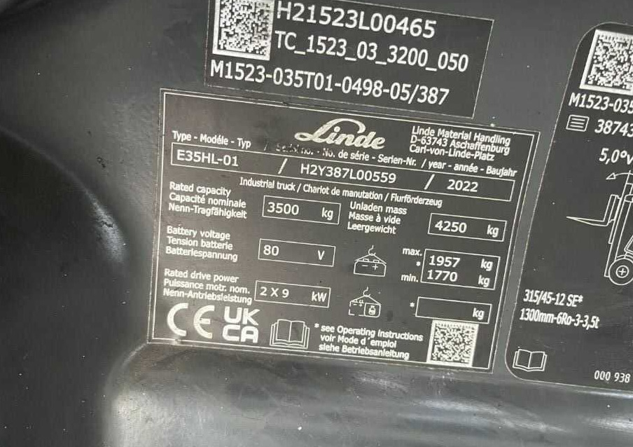 Linde E35HL-01 - Electric forklift: picture 4 Linde E35HL-01 - Electric forklift: picture 4