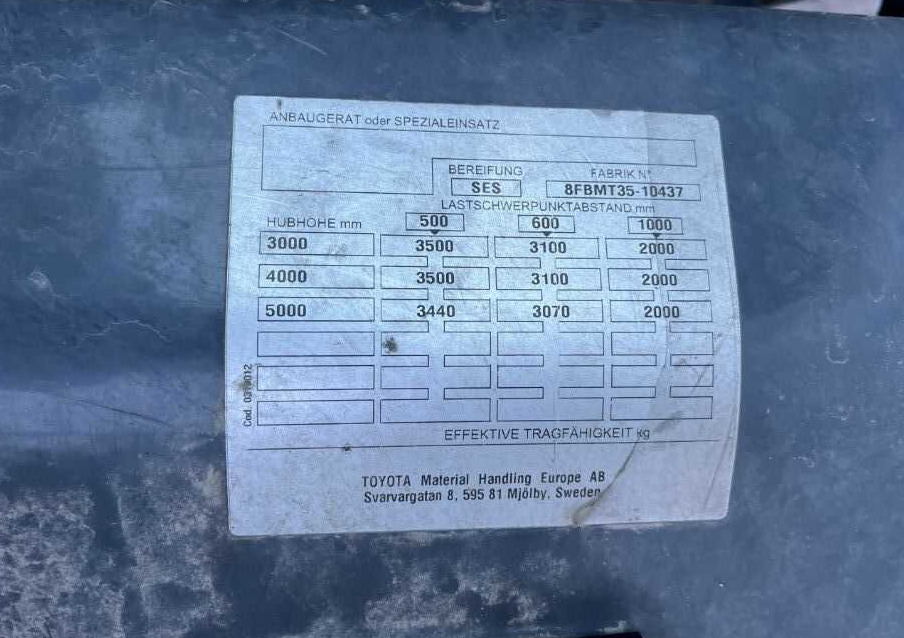 Toyota 8FBMT35 - Electric forklift: picture 5 Toyota 8FBMT35 - Electric forklift: picture 5