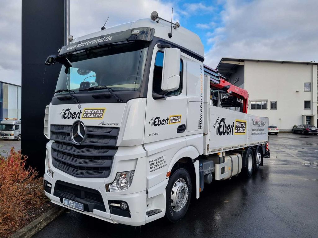 Mercedes-Benz Actros 2745 L 6x2 Baustoffpritsche+Kran Retarder - Dropside/ Flatbed truck, Crane truck: picture 2 Mercedes-Benz Actros 2745 L 6x2 Baustoffpritsche+Kran Retarder - Dropside/ Flatbed truck, Crane truck: picture 2