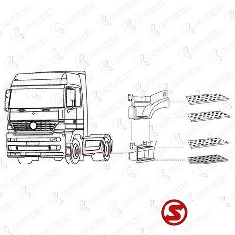 Mercedes-Benz Trede actros mp 1 - 2 -3 mega space links - Footstep for Truck: picture 2 Mercedes-Benz Trede actros mp 1 - 2 -3 mega space links - Footstep for Truck: picture 2