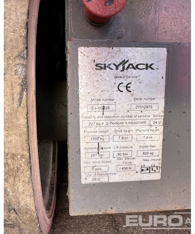 2012 SkyJack SJ3226 - Aerial platform: picture 3 2012 SkyJack SJ3226 - Aerial platform: picture 3