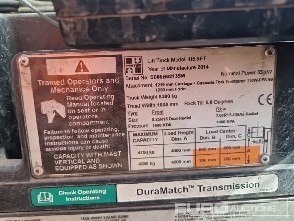 Forklift 2014 Hyster H5.5FT: picture 36 Forklift 2014 Hyster H5.5FT: picture 36