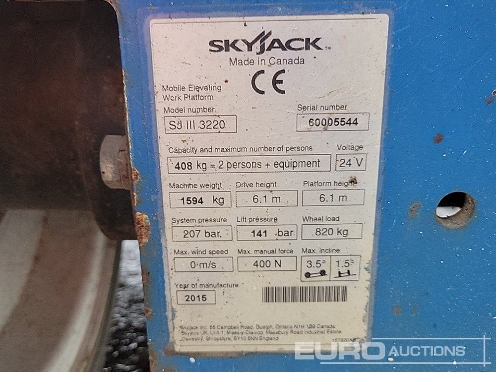 Aerial platform 2015 SkyJack SJIII-3220: picture 27