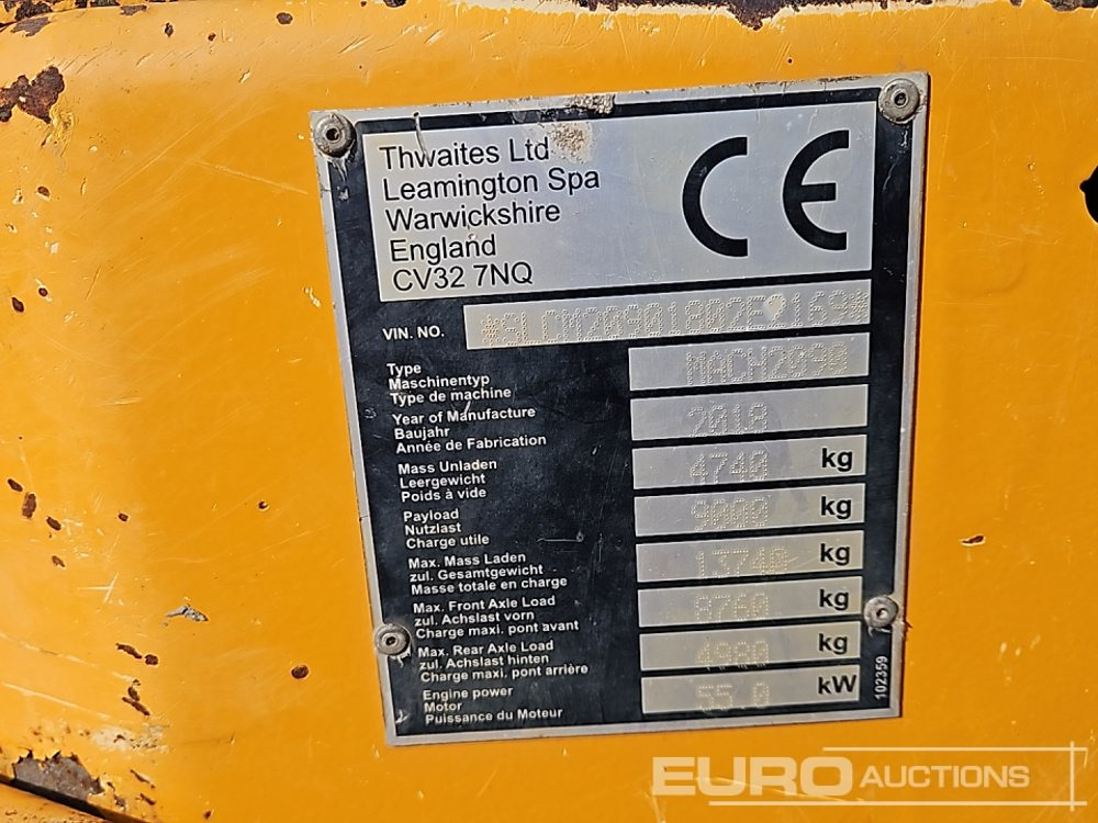 Mini dumper 2018 Thwaites 9 Ton: picture 36