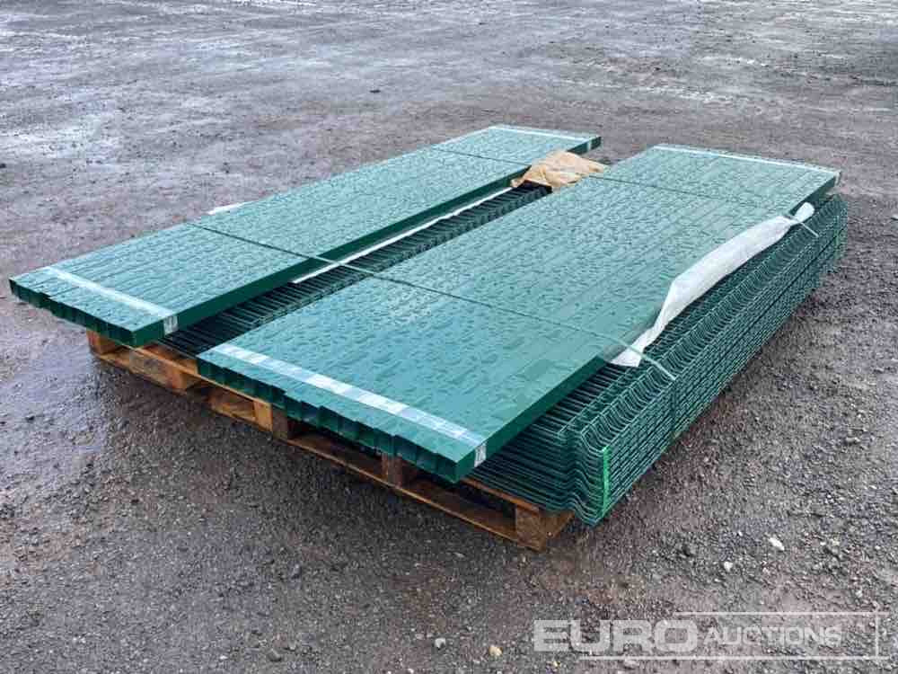 Unused Security Fencing, Green, 25 Panels 2.1m x 2,4m & 26 60mm x 60mm Posts, Fasteners And Fittings - Construction equipment: picture 1 Unused Security Fencing, Green, 25 Panels 2.1m x 2,4m & 26 60mm x 60mm Posts, Fasteners And Fittings - Construction equipment: picture 1