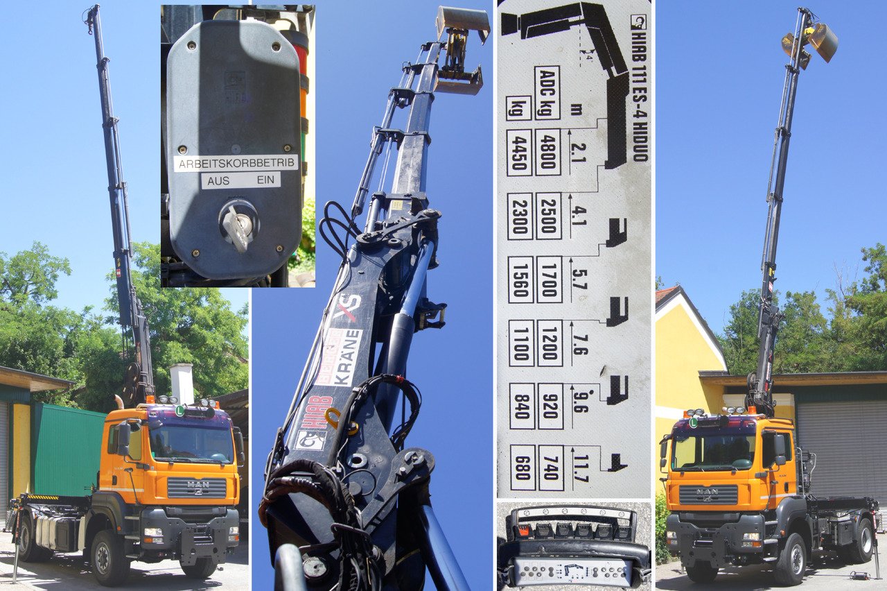 Hook lift truck, Crane truck MAN TGA 18.360 BL 4x4/Euro 4/TÜV/HIAB 111/MULTILIFT/Winterdienst: picture 12