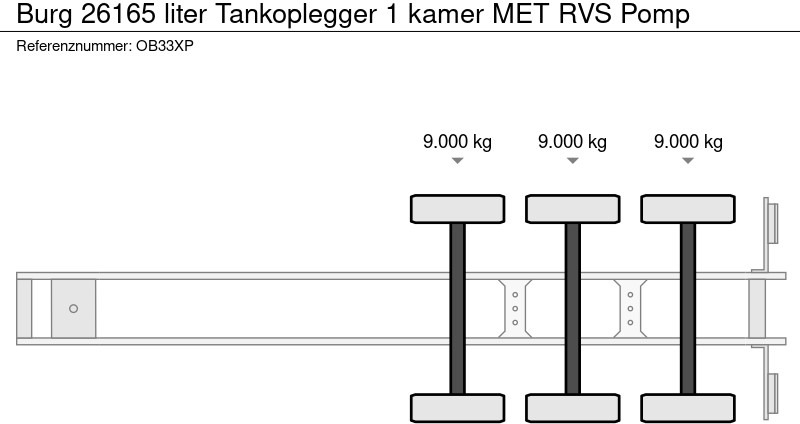 Tank semi-trailer Burg 26165 liter Tankoplegger 1 kamer MET RVS Pomp: picture 11