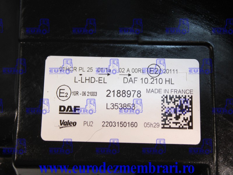 FAR XENON + COLTAR STANGA DAF XF XG 2188978, 2313588 - Headlight for Truck: picture 2 FAR XENON + COLTAR STANGA DAF XF XG 2188978, 2313588 - Headlight for Truck: picture 2