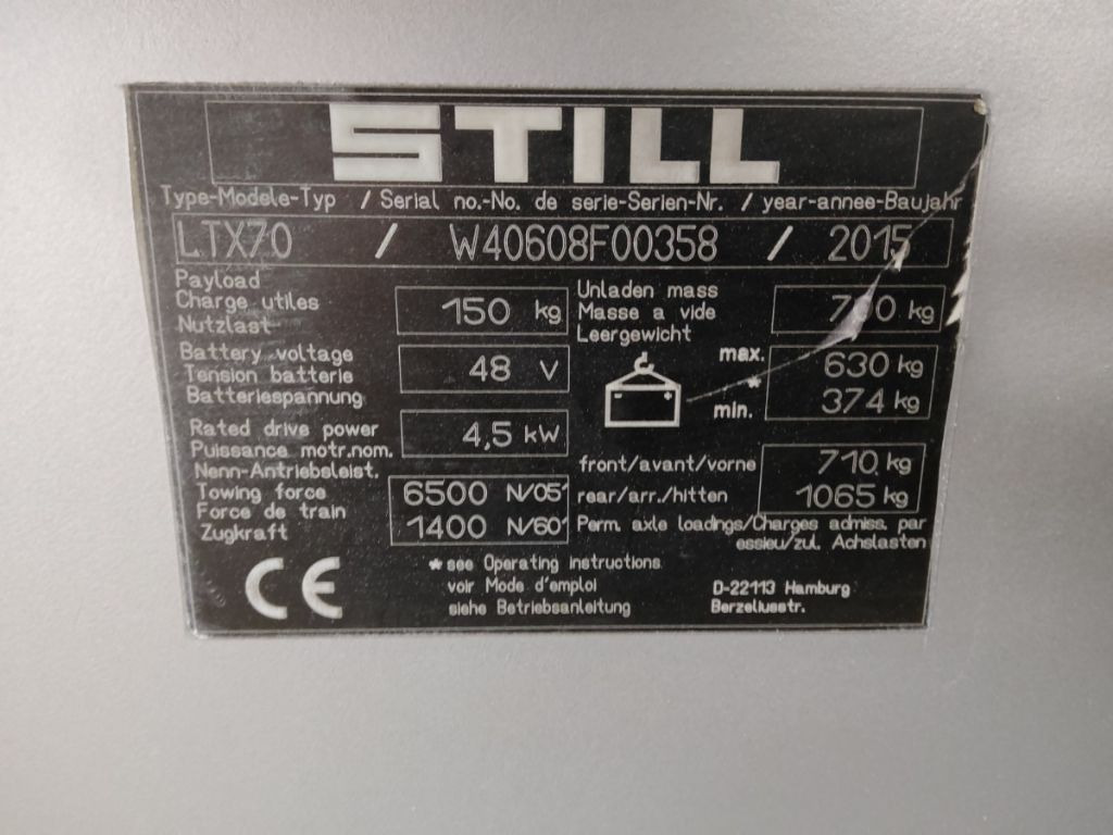 Still LTX70/BATT.NEU - Tow tractor: picture 5 Still LTX70/BATT.NEU - Tow tractor: picture 5