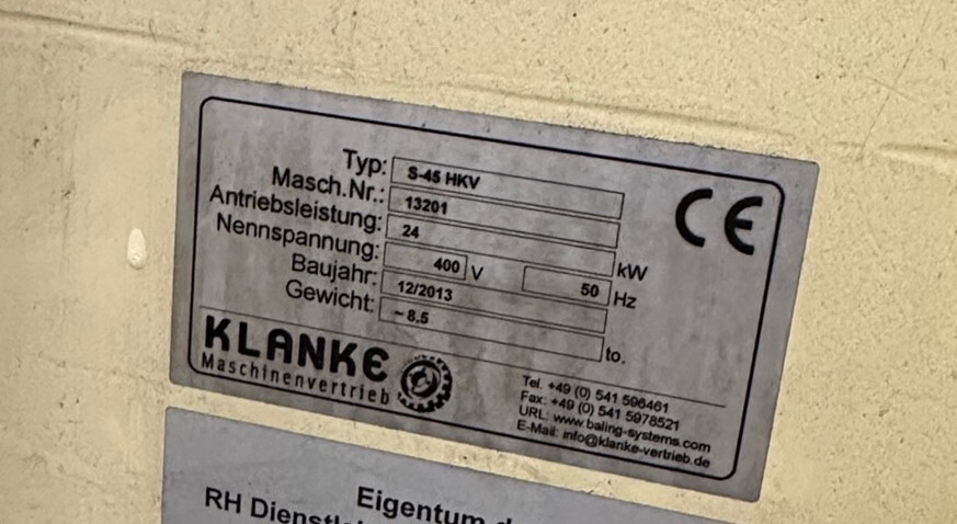 Klanke S-45 HKV Karton Plastic Press - Tool/ Equipment: picture 4 Klanke S-45 HKV Karton Plastic Press - Tool/ Equipment: picture 4