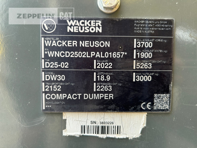 Wacker DW30 - Articulated dumper: picture 5 Wacker DW30 - Articulated dumper: picture 5